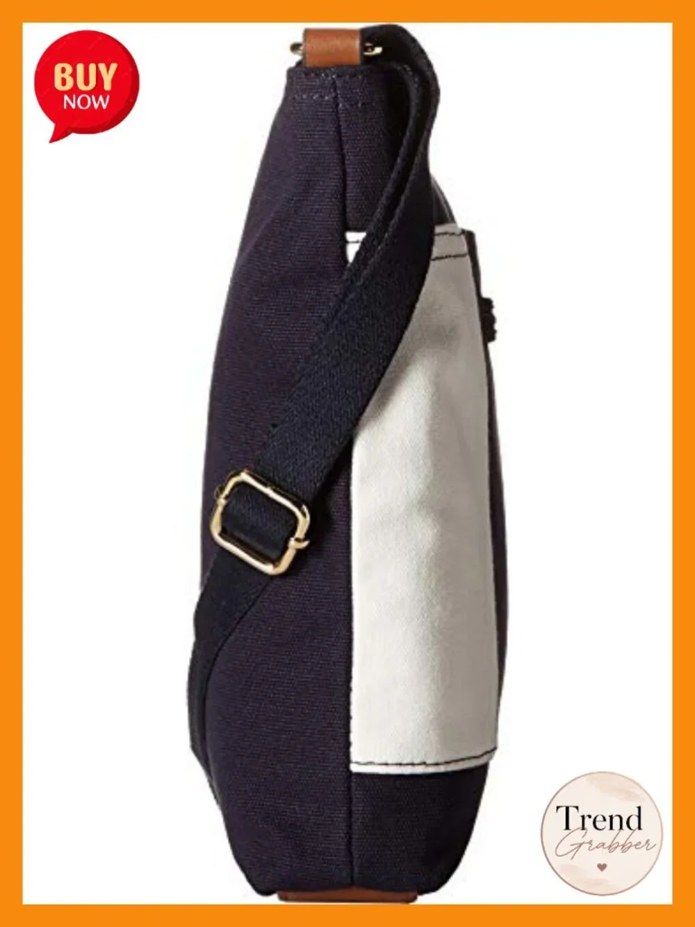 Canvas Crossbody Bag with Adjustable Strap and Multiple Pockets
